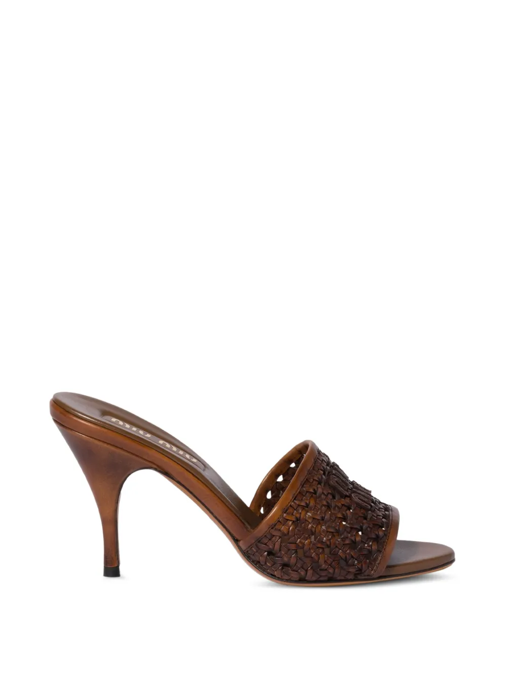 Miu Miu woven leather sandals - Marrone