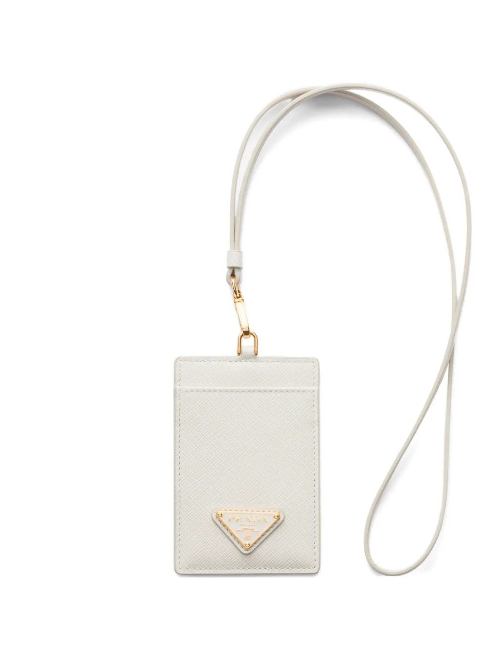 Prada Saffiano leather badge holder - Bianco