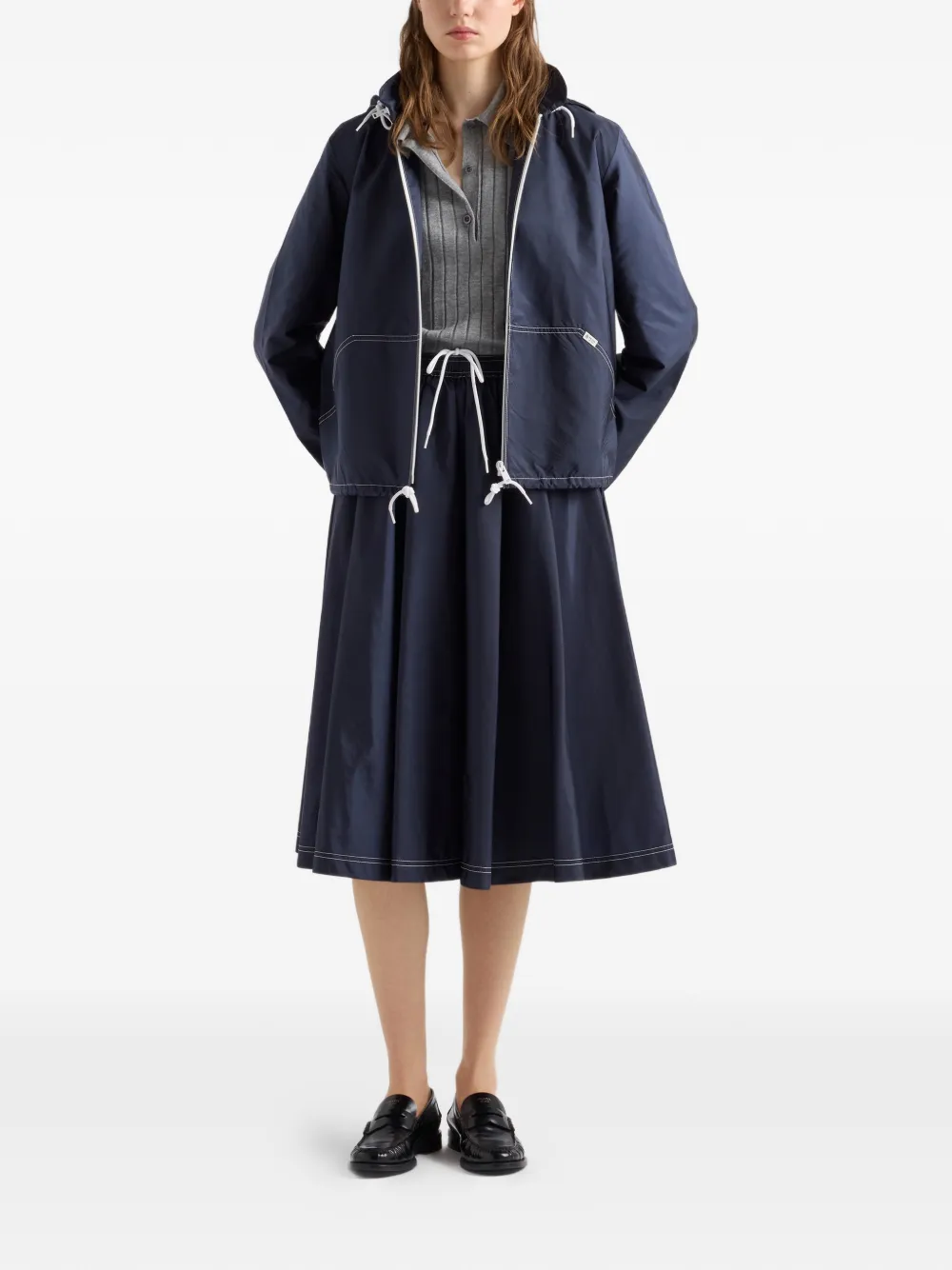  Prada Falda Re-nylon Con Vuelo - Azul 