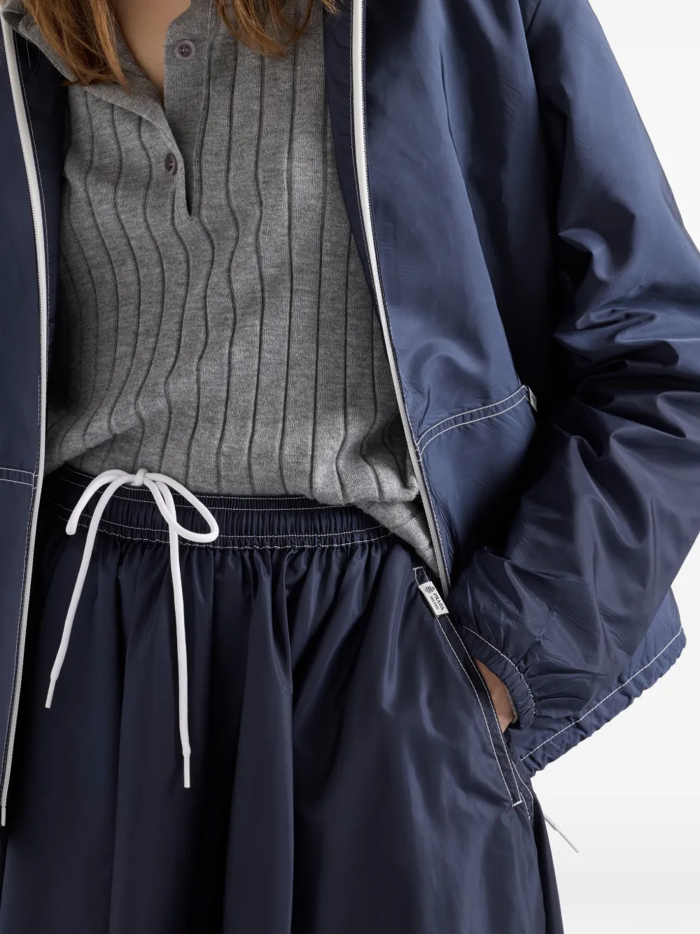Prada Re-Nylon volle rok Blauw