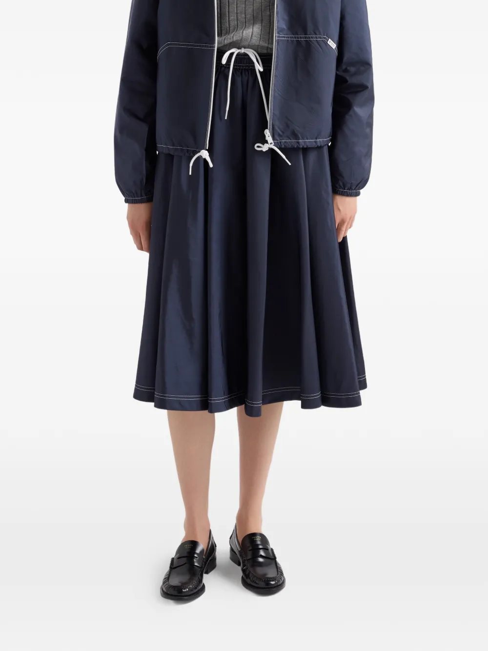 Prada Re-Nylon volle rok Blauw