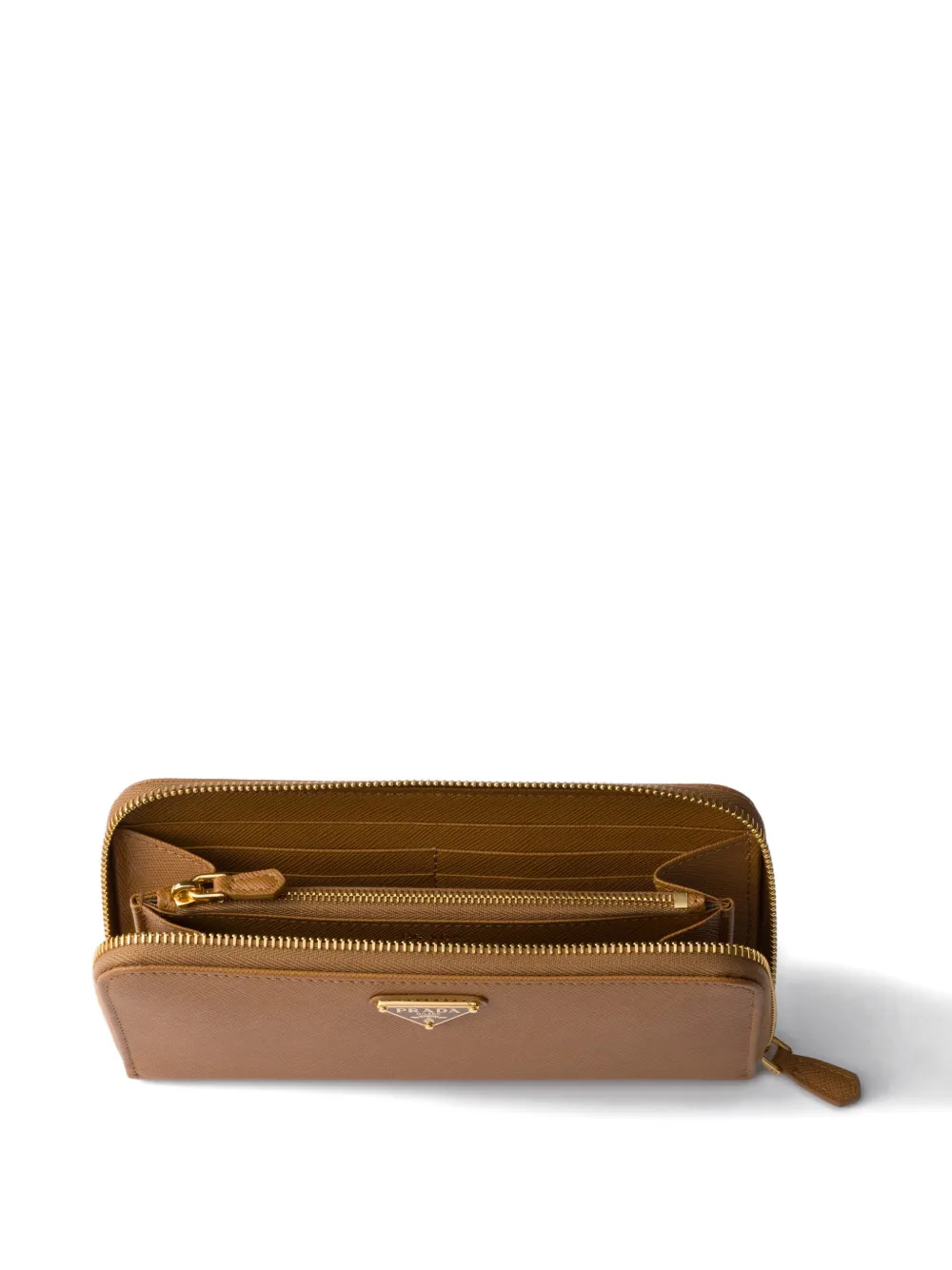 Prada Portemonnee van saffiano leer Bruin