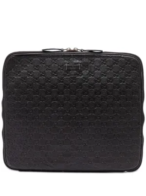 Gucci Pre-Owned 2016-2026 Guccissima Laptop Case Clutch Bag