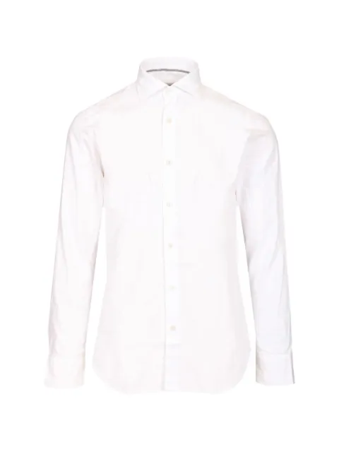 Al Duca D’Aosta 1902 herringbone-pattern spread-collar shirt