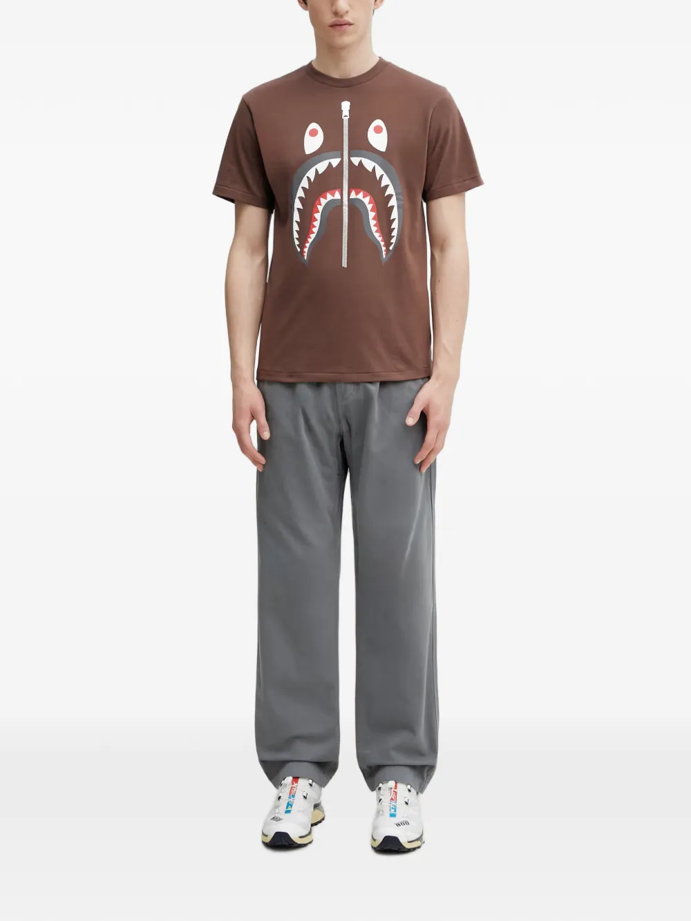 A BATHING APE Shark graphic-print T-shirt Bruin
