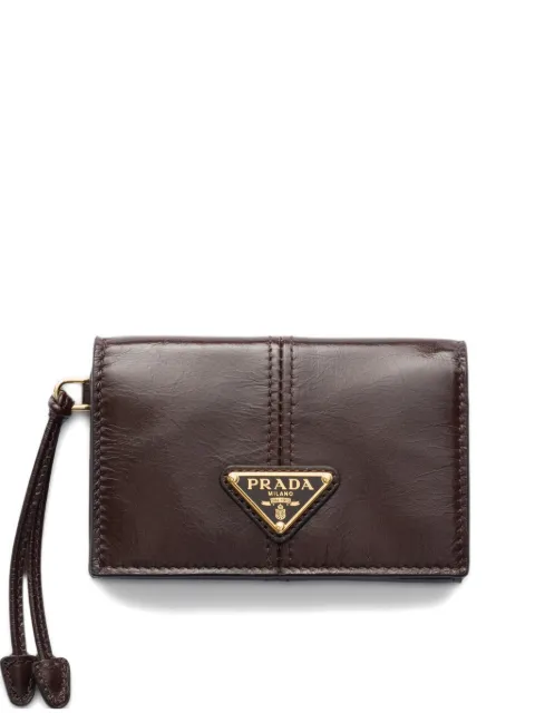 Prada leather card holder with flap