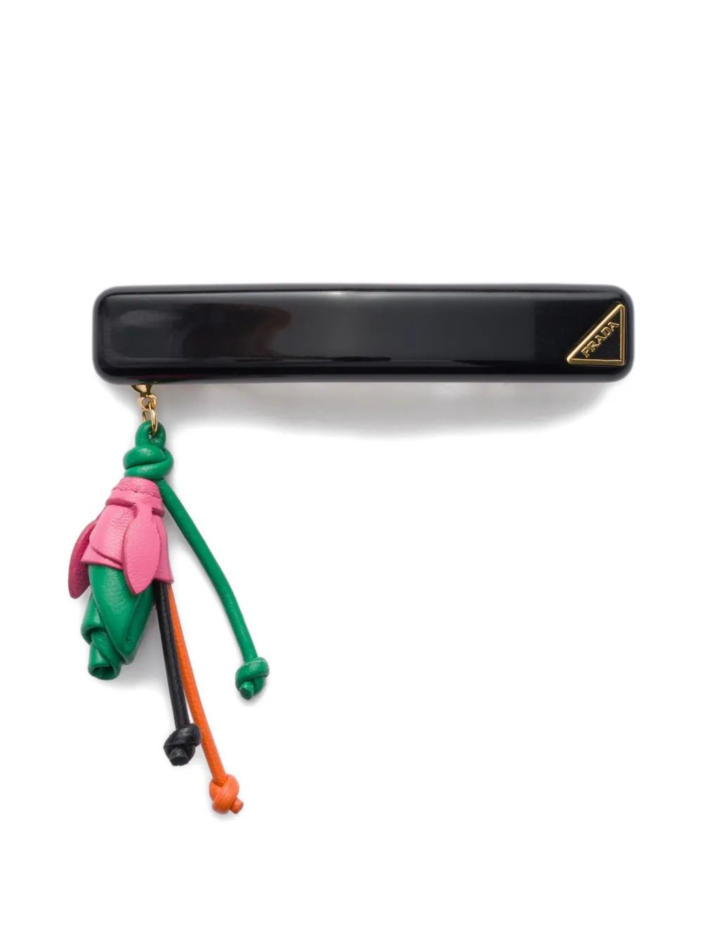 Prada acrylic glass and metal hair clip - Nero