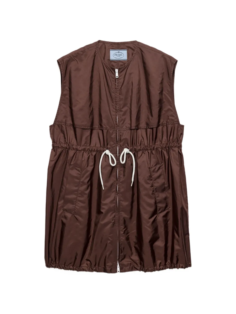 Prada lightweight Re-Nylon mini-dress - Marrone