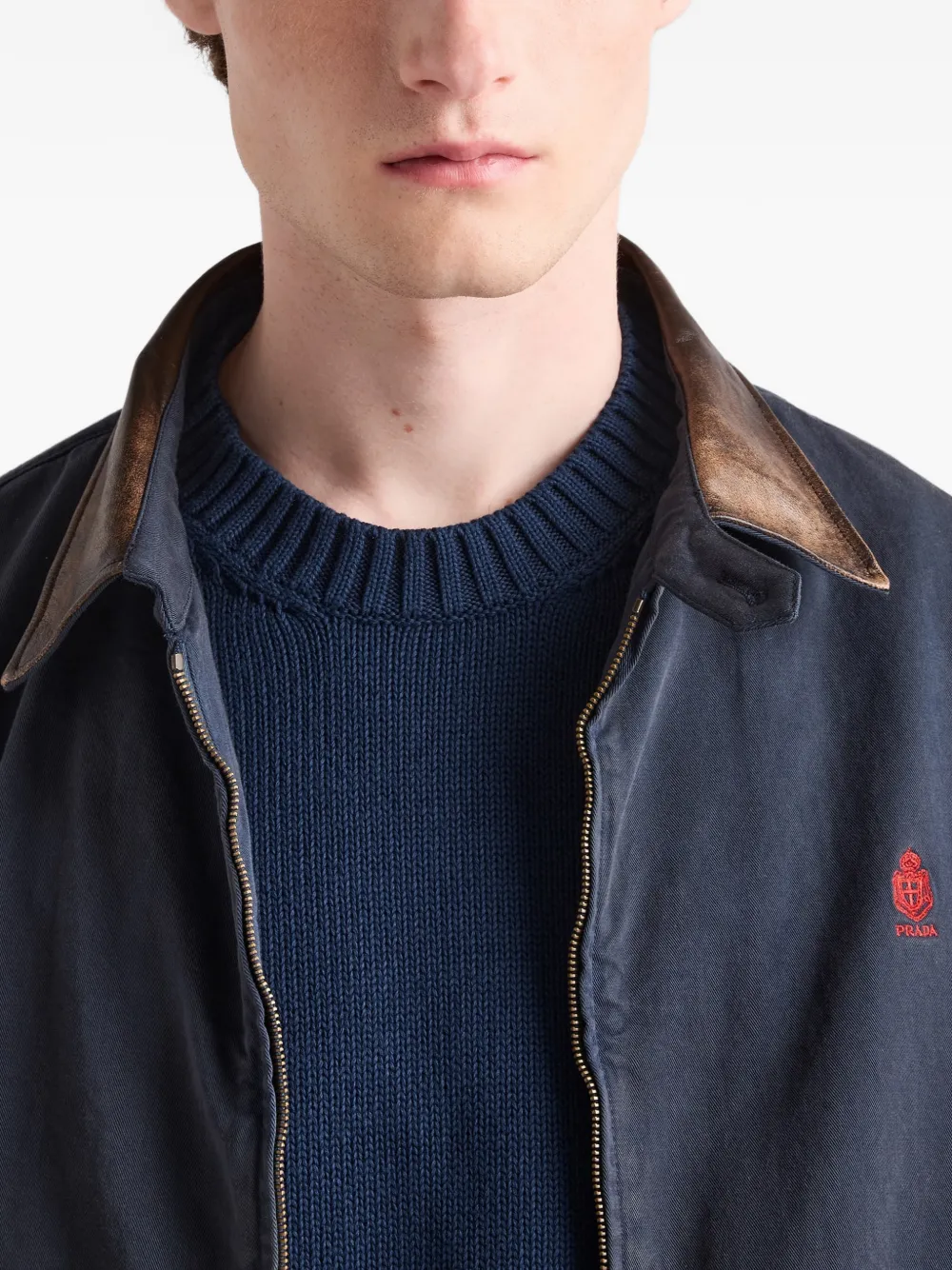 Prada Katoenen trui met ronde hals Blauw