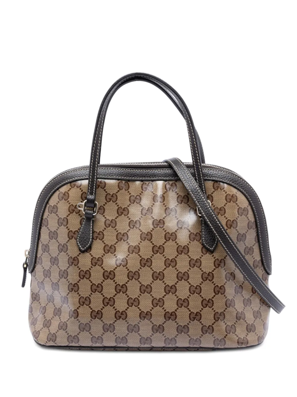Gucci Pre-Owned 2016-2026 Medium GG Crystal Dome satchel - Marrone
