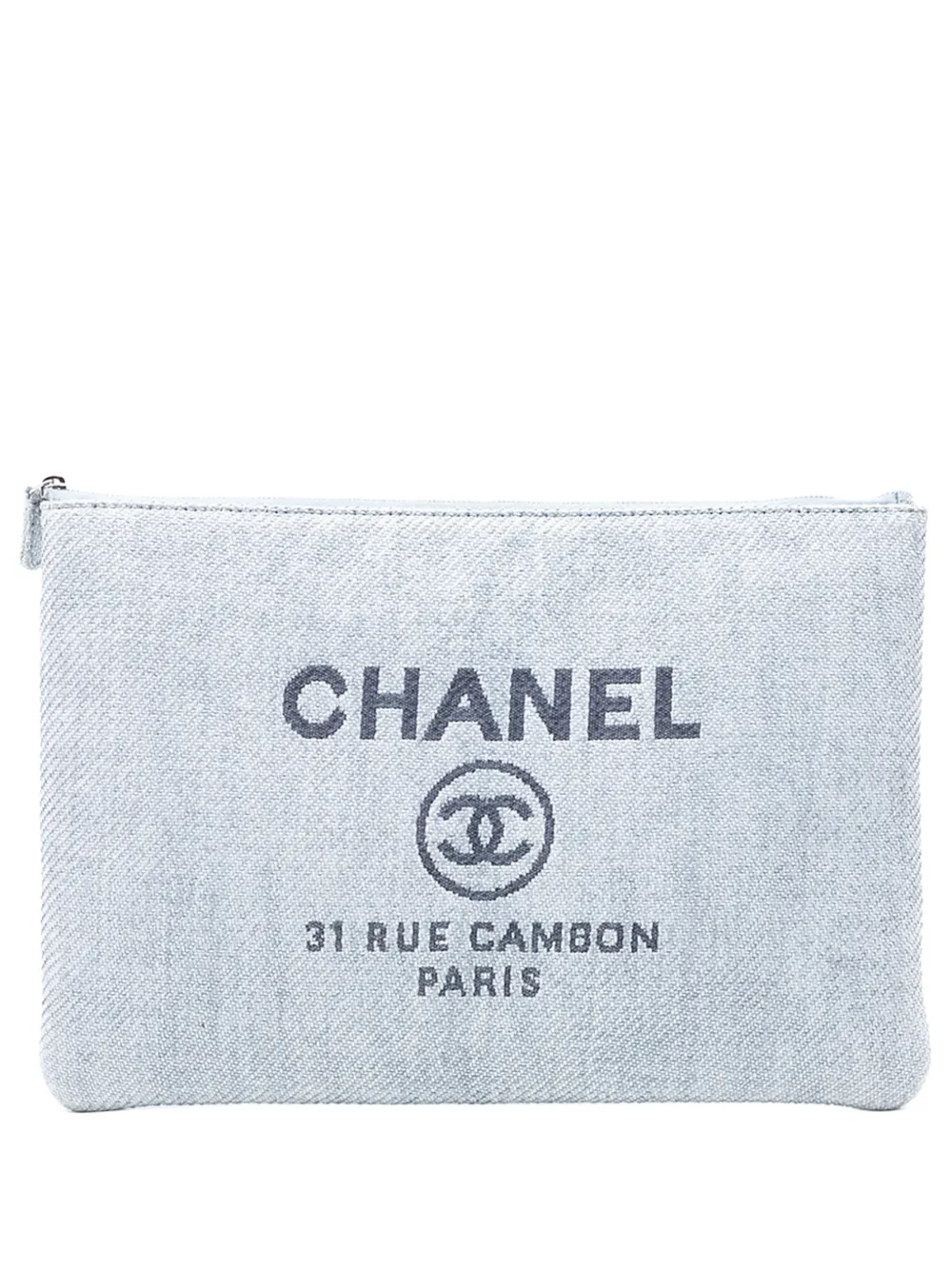 CHANEL Pre-Owned 2014 Large Canvas Deauville O Case clutch bag - Blue