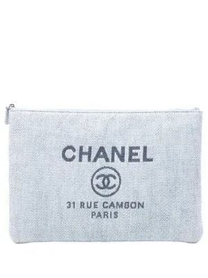 CHANEL Pre-Owned 2014 ラージ キャンバス ドーヴィル O ケース