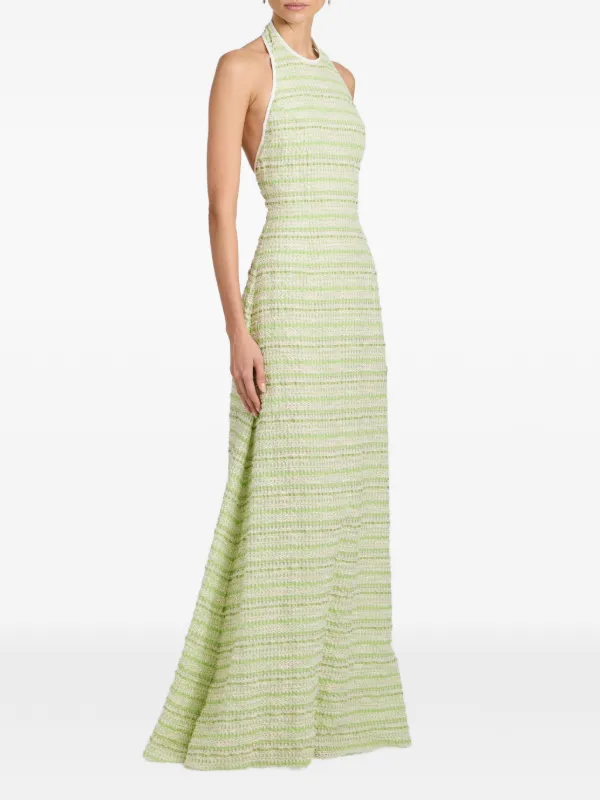 markarian green dress Markarian Sahara textured-stripe Maxi Dress | Green