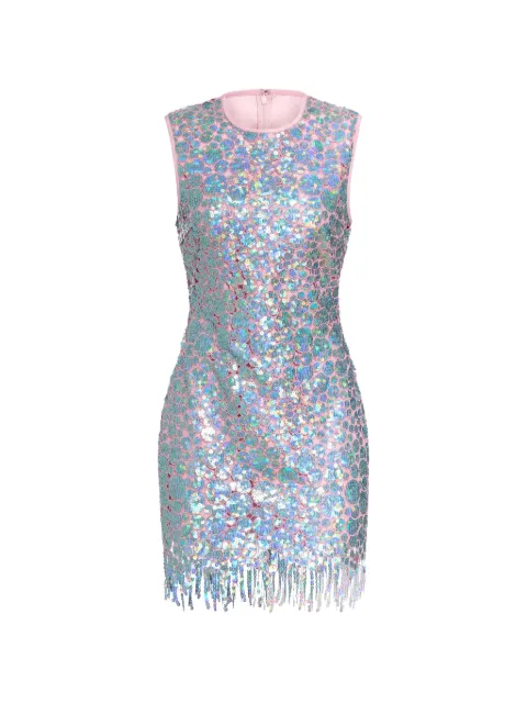 Markarian Galaxie paillette-embellished fringed-hem mini dress