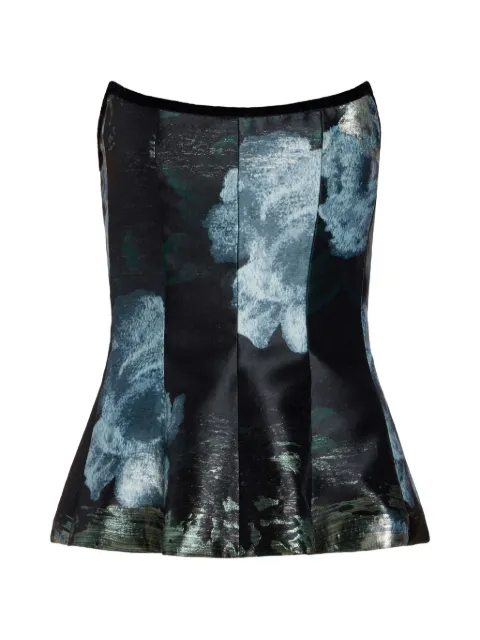 Markarian Lola floral-brocade corset top