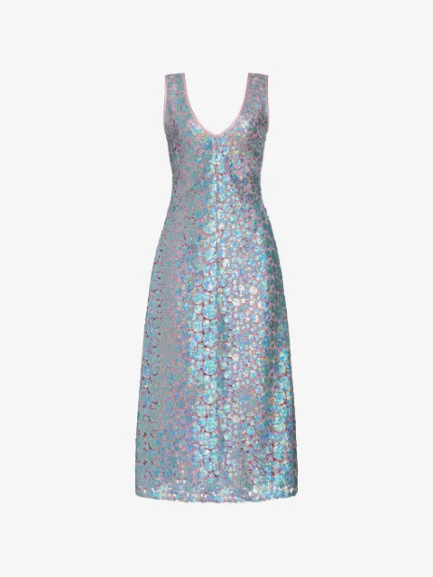 Markarian Odette iridescent paillette midi dress