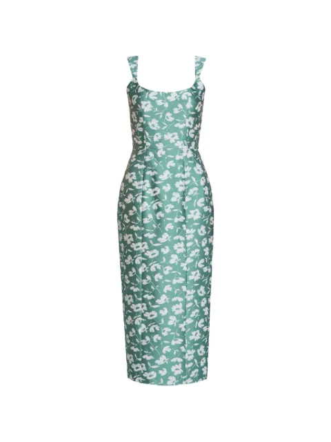 Markarian Numa floral-brocade corset midi dress