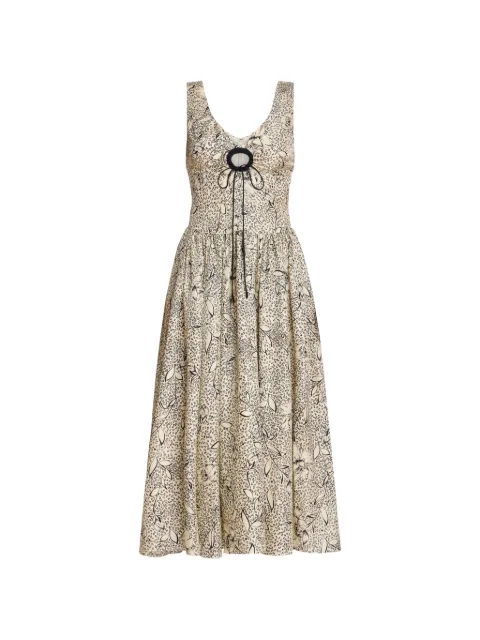 Markarian Penelope floral-print keyhole midi dress