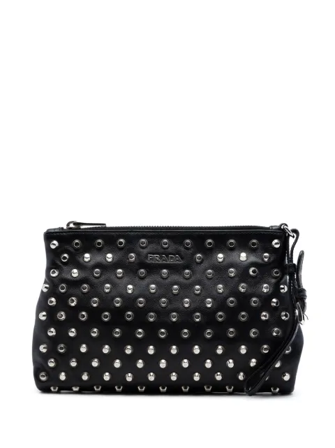 Prada Pre-Owned bolsa de mano de piel con detalle 2010-2026
