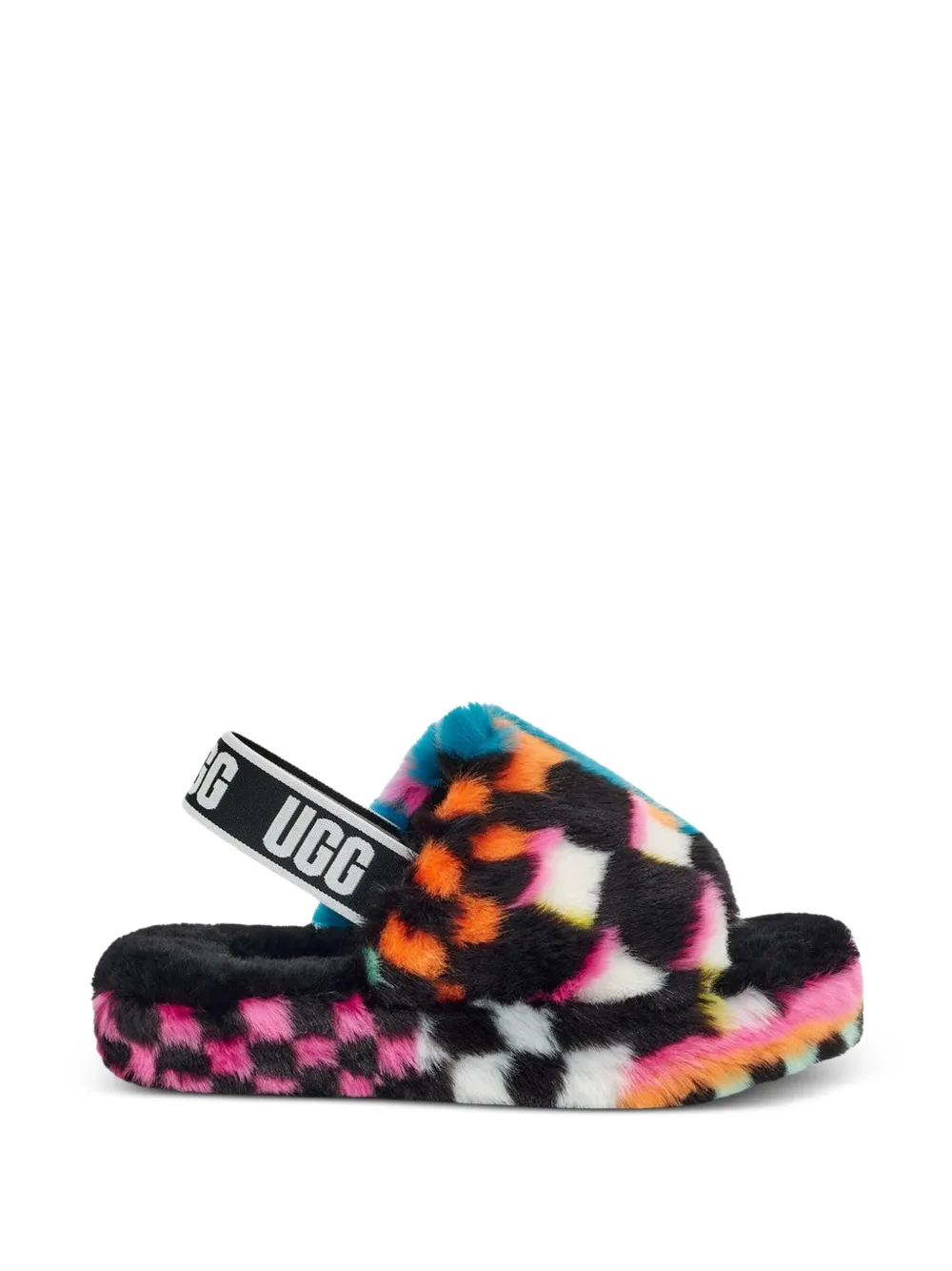 UGG Kids Sandali a quadri Fluff Yeah - Nero