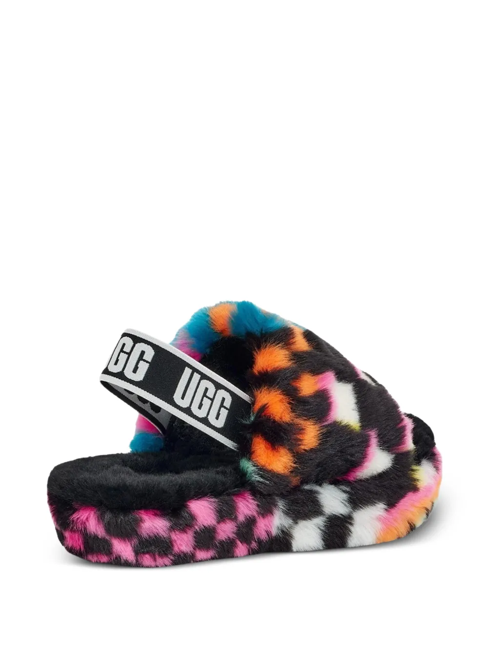 UGG Kids Fluff Yeah geruite sandalen Zwart