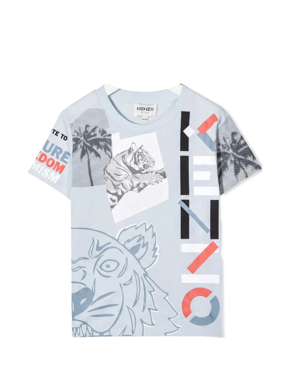 Kenzo tiger-print crew-neck T-shirt - Blu