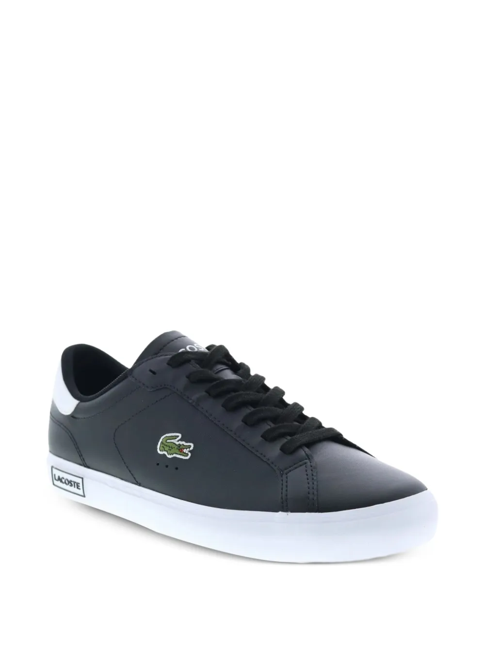 Lacoste Powercourt leren sneakers Zwart