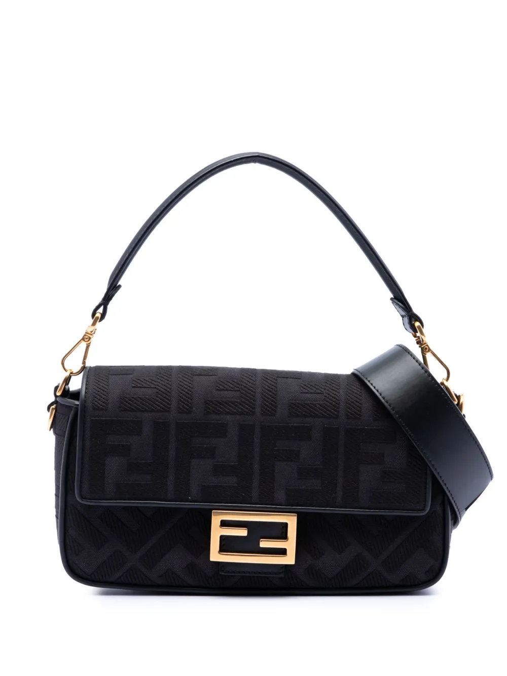 Fendi Pre-Owned 2010-2026 Zucca Embroidered Canvas Baguette satchel - Schwarz