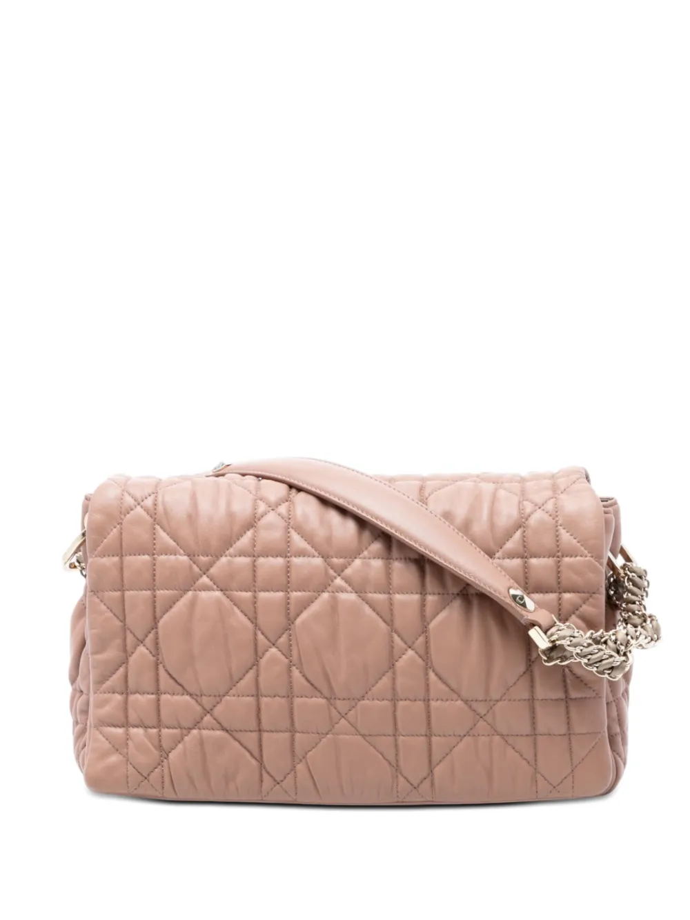 Christian Dior Pre-Owned 2010 Medium Lambskin Cannage Gaufre Delices Flap shoulder bag - Marrone