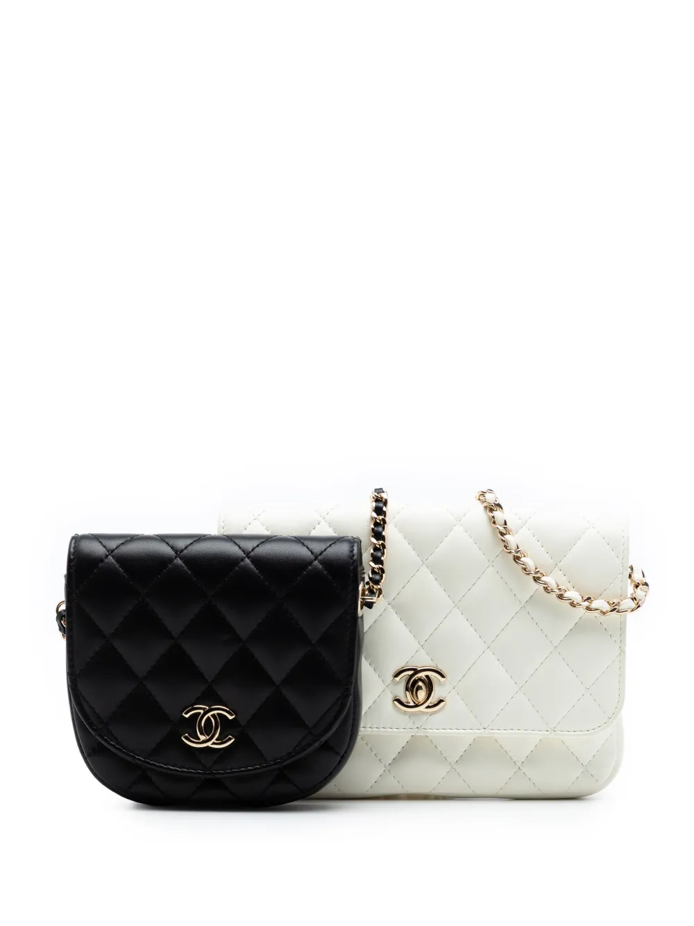 CHANEL Pre-Owned 2019 CC Quilted Lambskin Side Packs Flap crossbody bag - Black