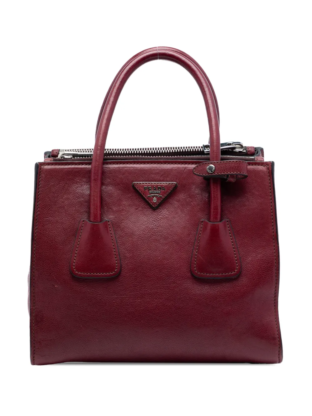 Prada Pre-Owned 2010-2026 Glace Calf Twin Pocket satchel - Rot