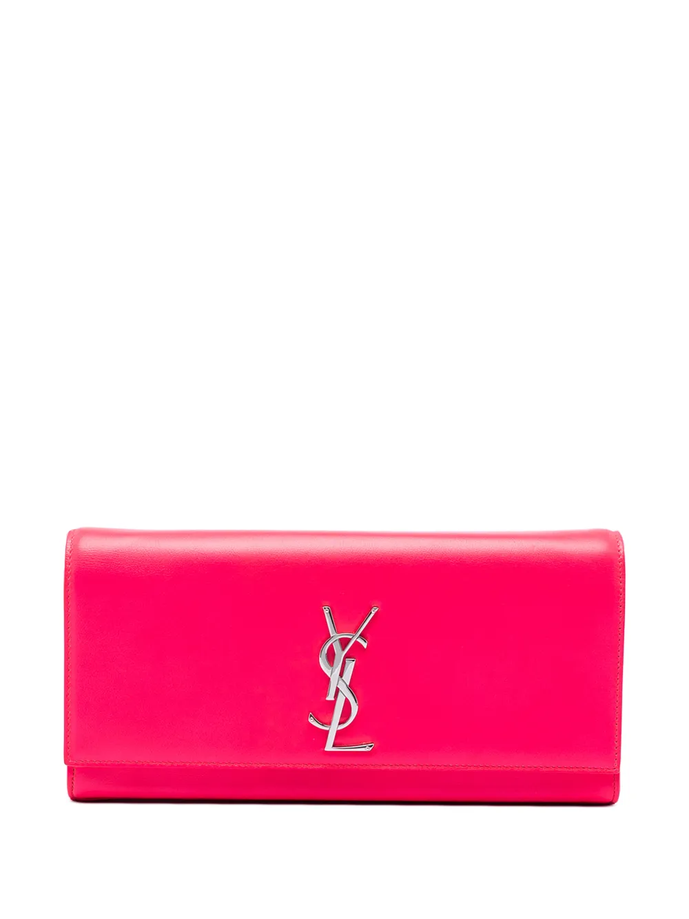 Saint Laurent Pre-Owned 2014 Smooth Calfskin Monogram Cassandre clutch bag - Rosa