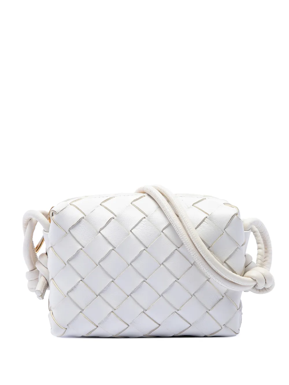 Bottega Veneta Pre-Owned 2012-2026 Candy Lambskin Intrecciato Loop Camera Bag crossbody bag - Bianco