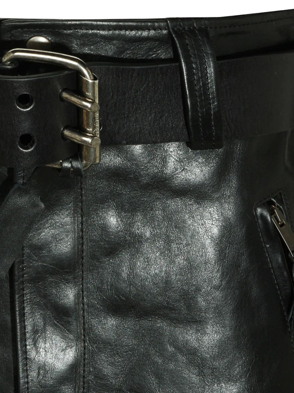 Saint Laurent Leren midi-rok Zwart