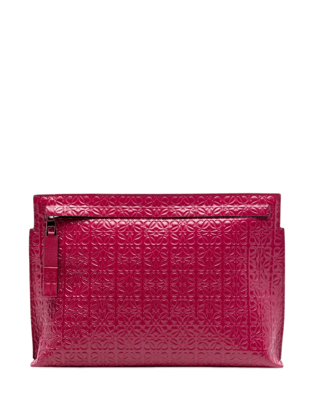 Loewe 2015-2026 Embossed Calfskin Anagram Repeat T Pouch clutch bag