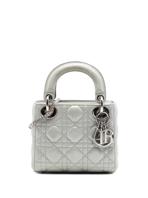 Christian Dior Pre-Owned 2015 Mini Iridescent Lambskin Cannage Lady Dior satchel