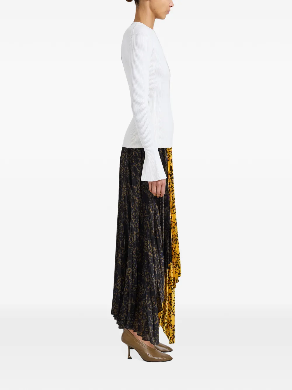 Proenza Schouler Paulina rok van geplooide georgette Zwart