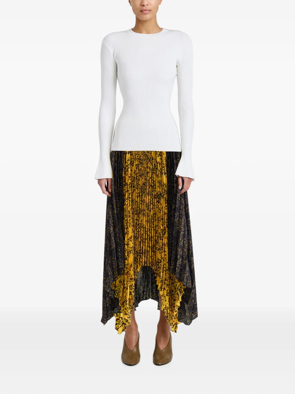 Proenza Schouler Paulina rok van geplooide georgette Zwart