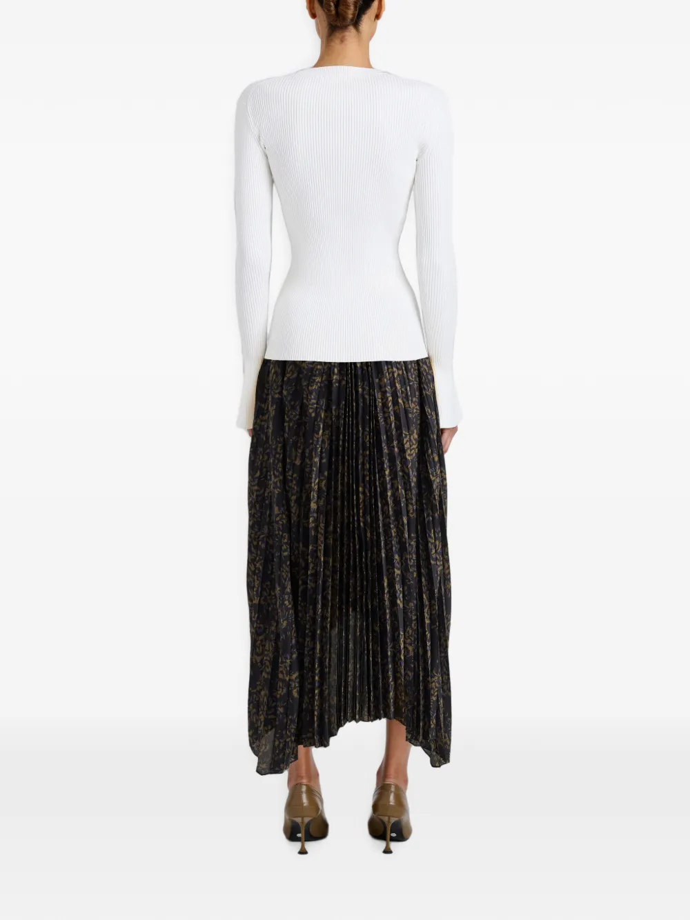 Proenza Schouler Paulina rok van geplooide georgette Zwart