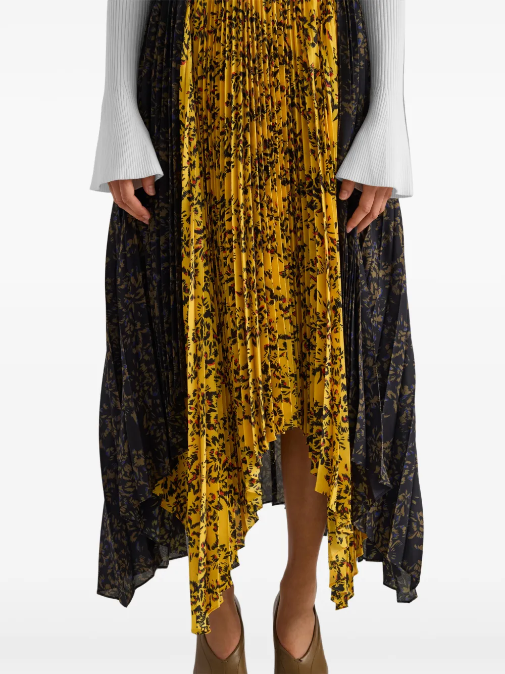 Proenza Schouler Paulina rok van geplooide georgette Zwart