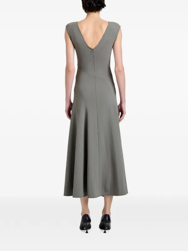 grey crepe dress Romana in Matte Double Wood crepe chiffon dress short