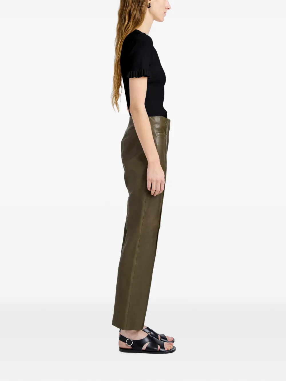 Proenza Schouler White Label Isadora leren broek Groen