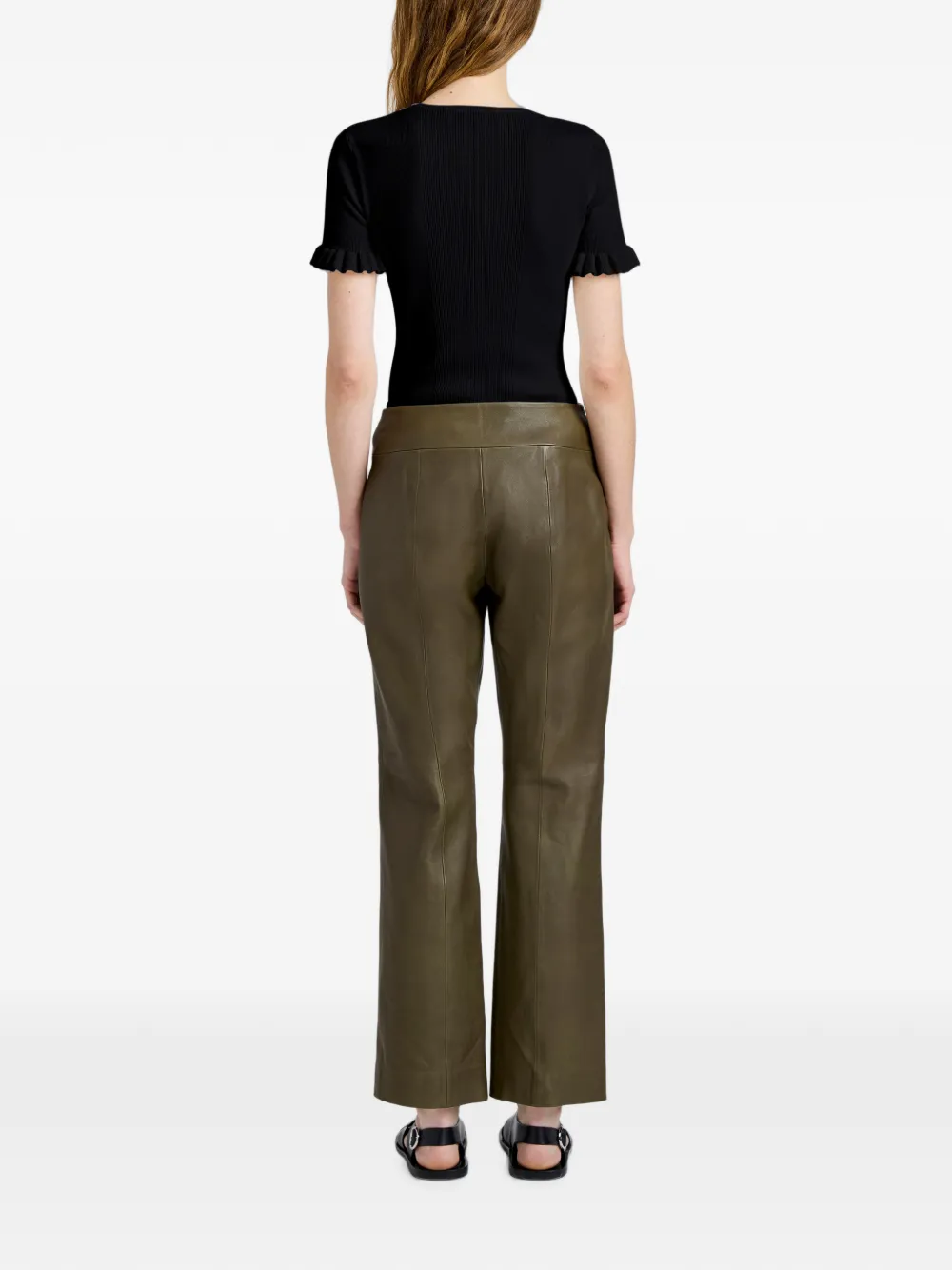 Proenza Schouler White Label Isadora leren broek Groen