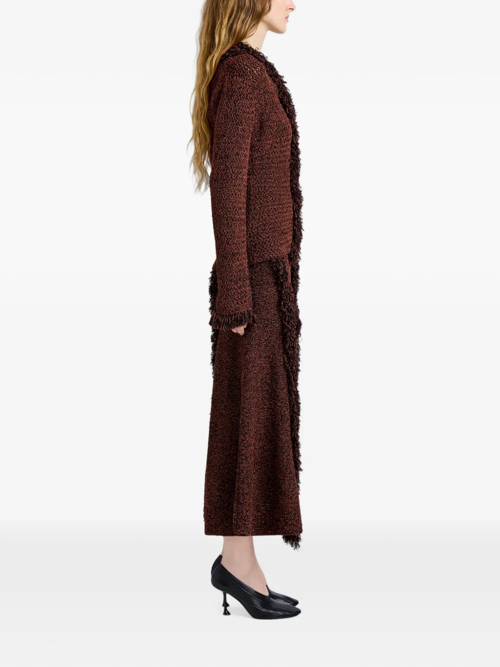 Proenza Schouler Nilo Top in Textured Jacquard in Brown, view 3