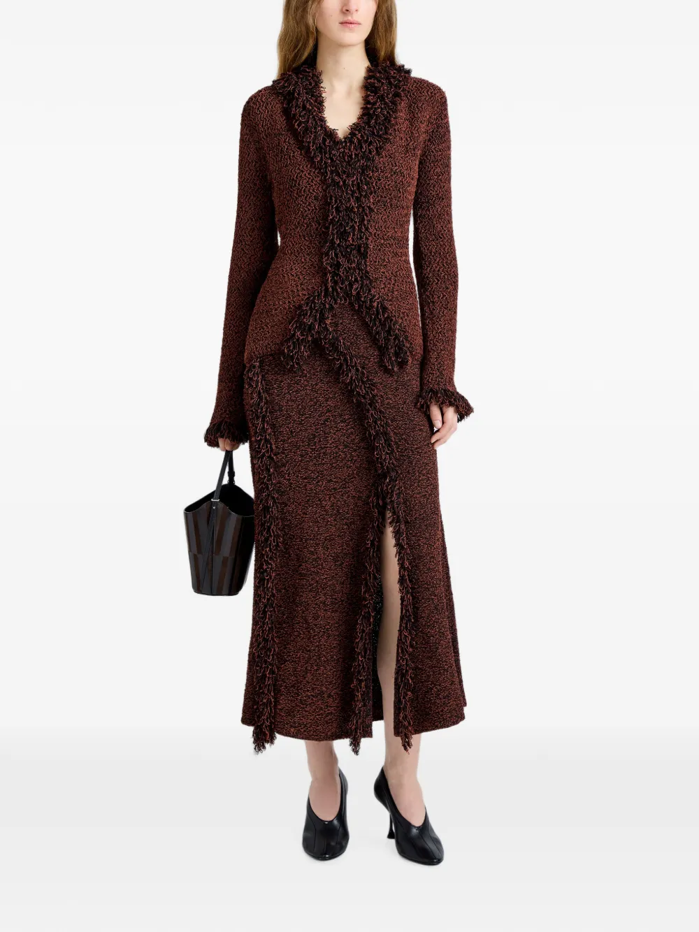 Proenza Schouler Nilo Top in Textured Jacquard in Brown, view 2