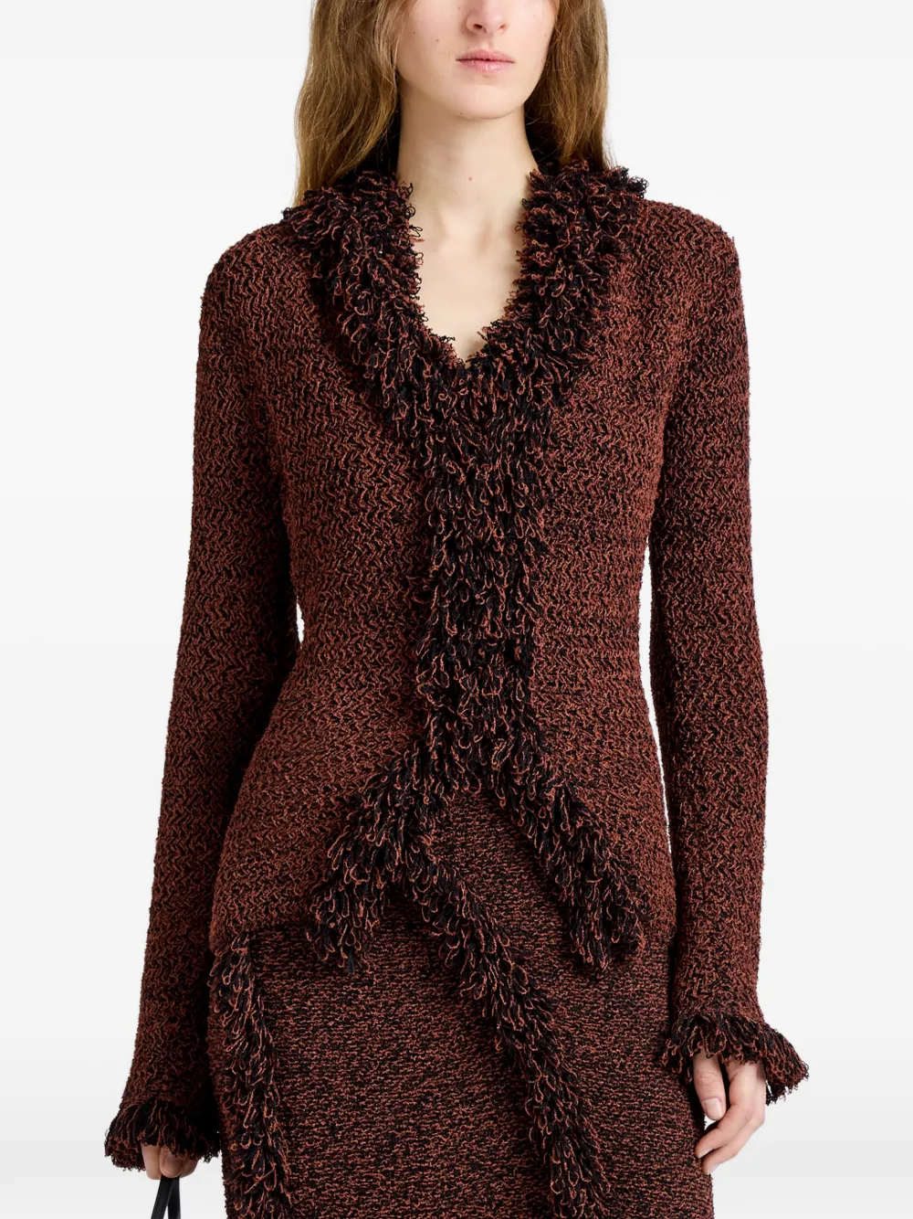 Proenza Schouler Nilo Top in Textured Jacquard in Brown, view 5