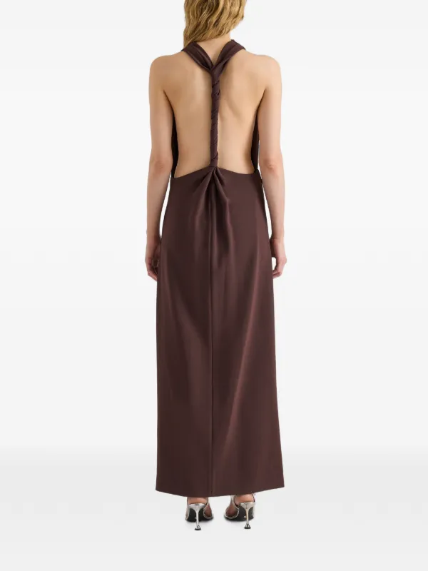 proenza schouler matte crepe backless dress Women's Selena Double-Face Maxi - Dark Brown SHEIN MOD Women's Elegant red prom dress Size:xs 52.75in / 134.0cm