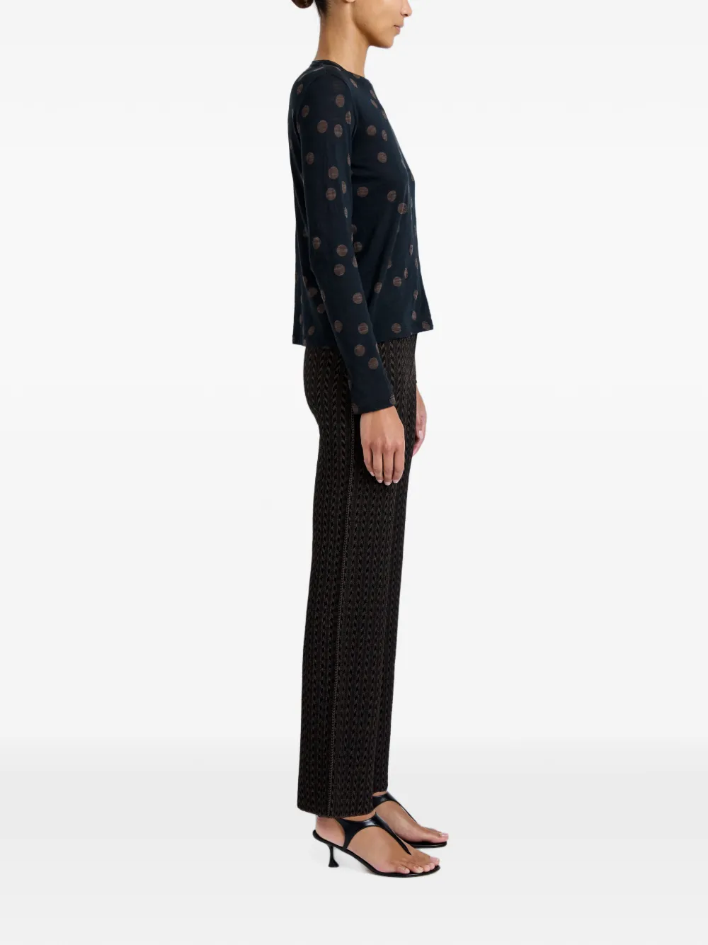 Proenza Schouler Mia jersey top met stippen Zwart