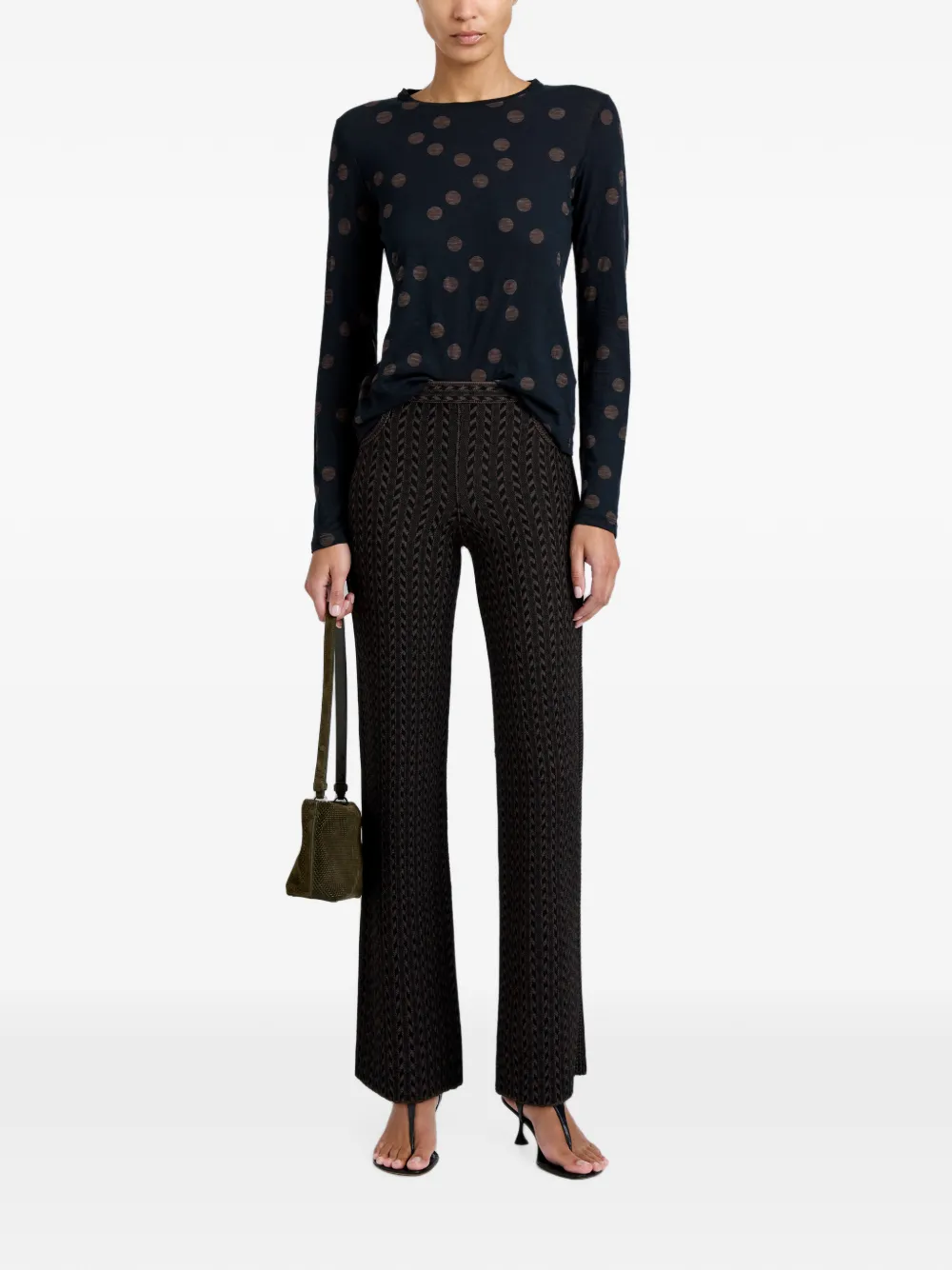 Proenza Schouler Mia jersey top met stippen Zwart