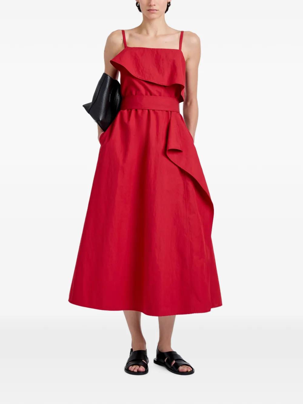 Proenza Schouler White Label Reign jurk van gewassen katoen Rood